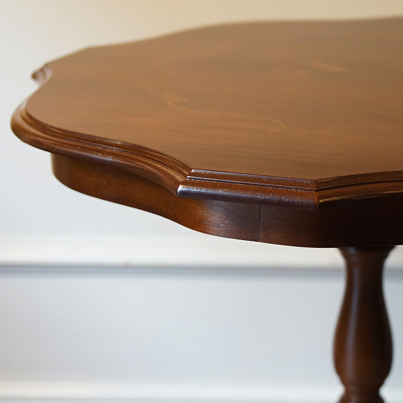 イタリア家具 コーヒーテーブル ブラウン 木製 象嵌半艶仕上げ 組立式