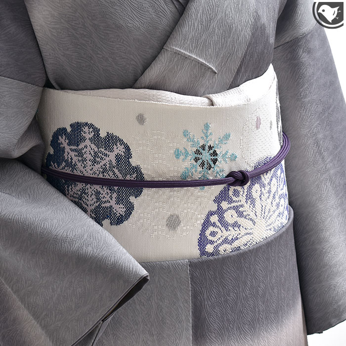 西陣織 帯屋捨松 謹製 “雪文” 八寸 名古屋帯 正絹 日本製 : 帯専門店