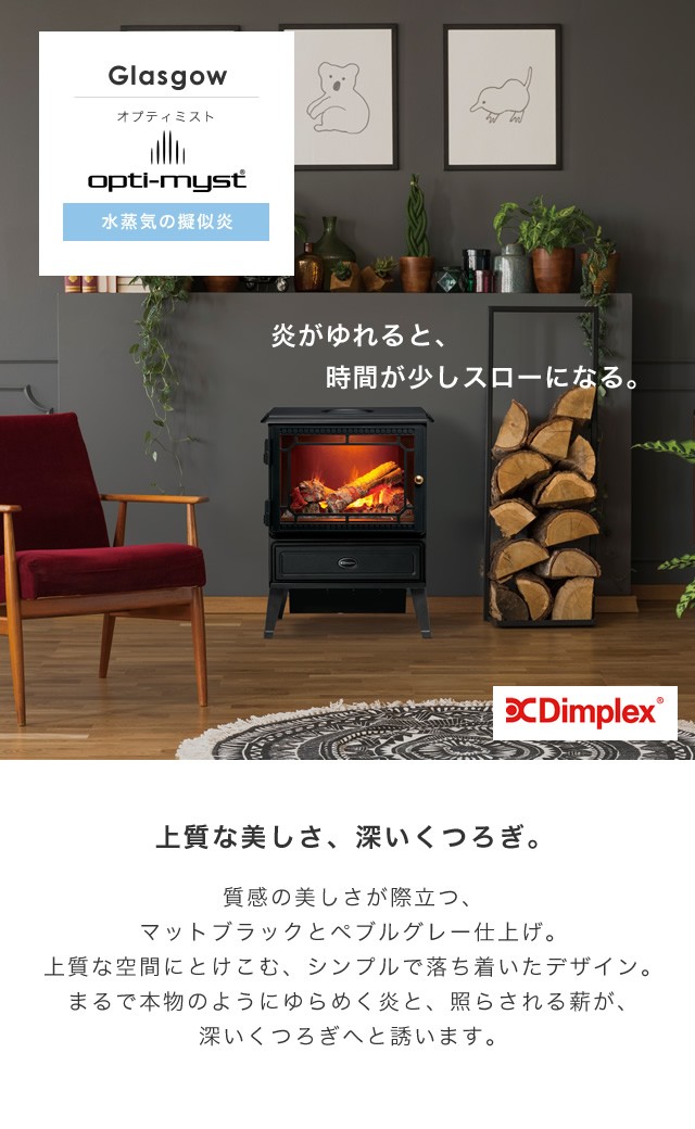 Dimplex（ディンプレックス） ファンヒーター 電気 小型 暖炉型ファン