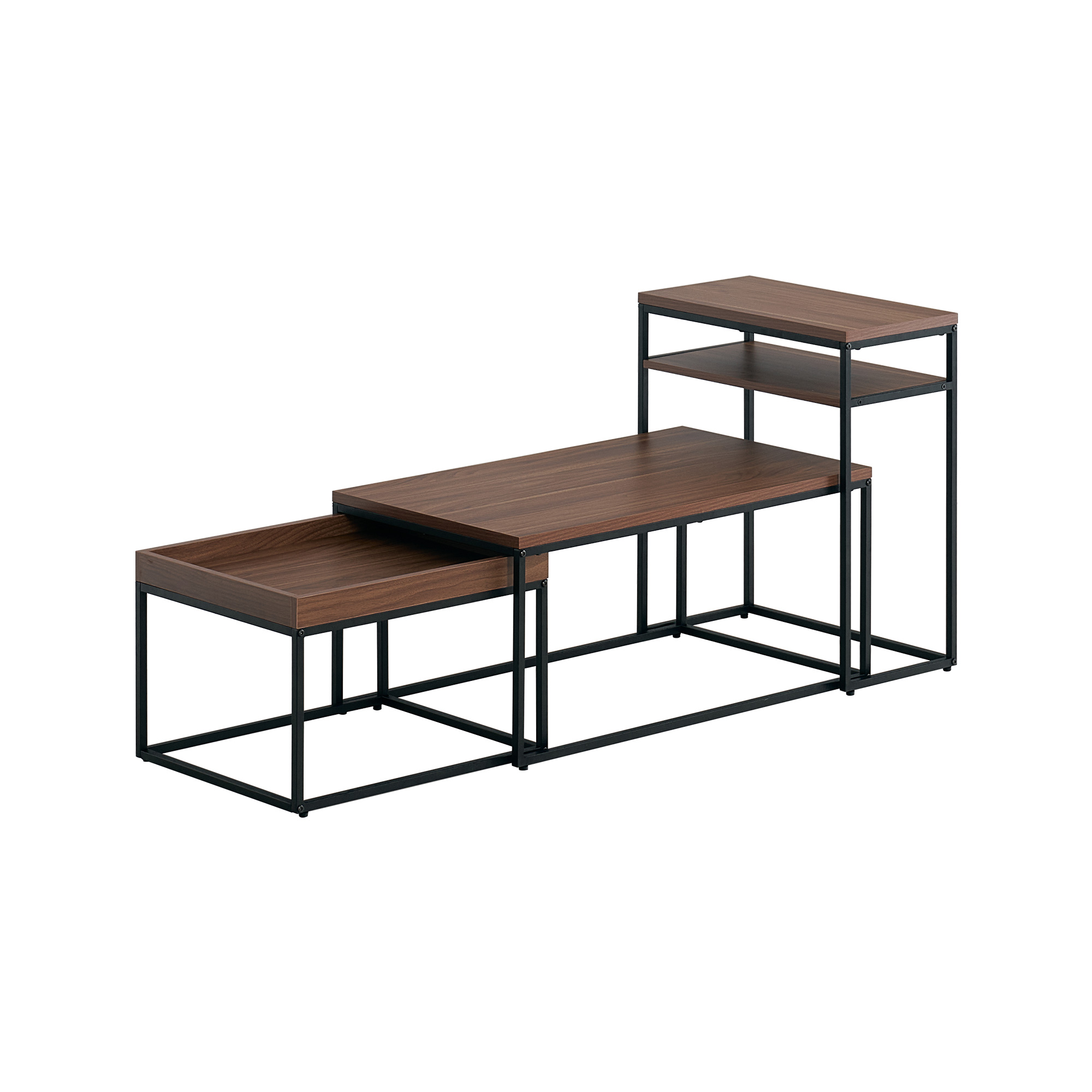 VENTOTA ネストテーブル 3点セット サイドテーブル 収納 木目調