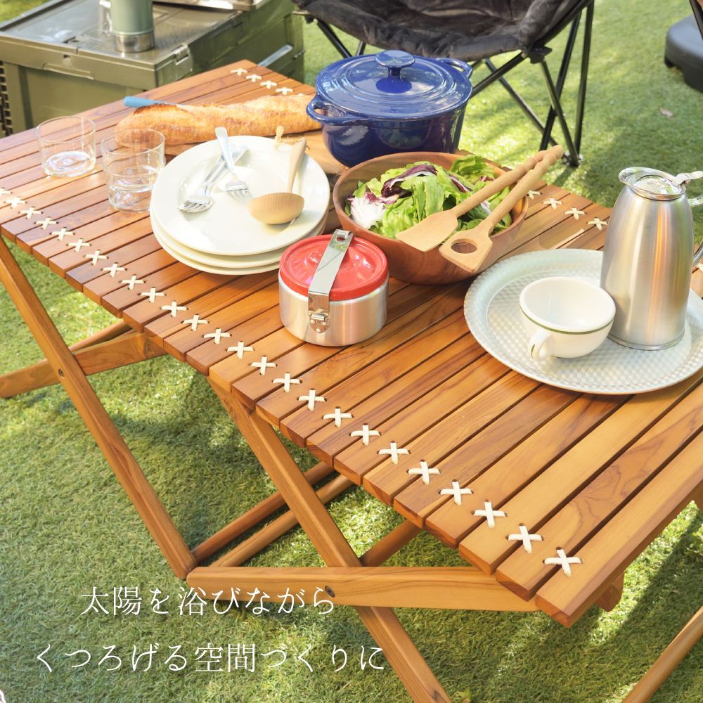 東谷 アウトドアテーブル 折りたたみ 木製 110cm 持ち運び キャンプ