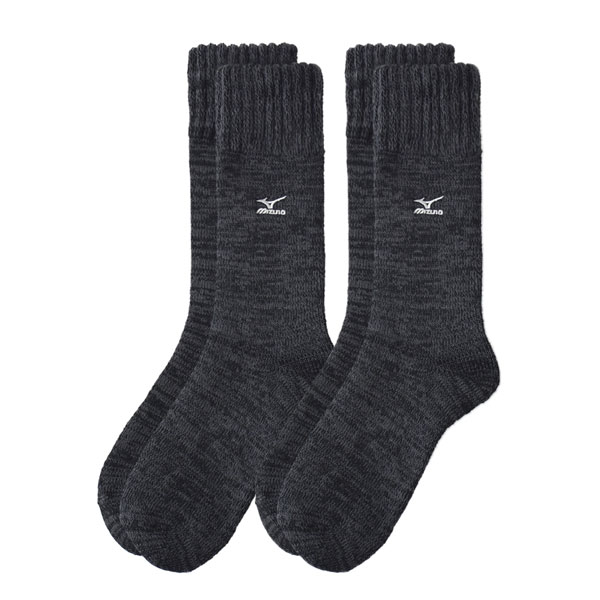 MIZUNO（ミズノ） 冬靴下 メンズ ガチ厚 裏起毛ソックス 暖かい クルー