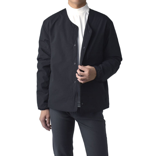 FLAG ON CREW メンズ 撥水 防風 保温 ノーカラージャケット Vネック