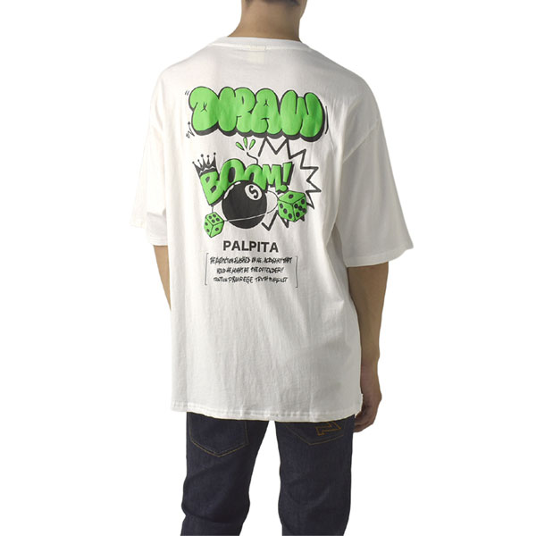 FLAG ON CREW メンズ バックプリント 半袖Tシャツ 発泡プリント