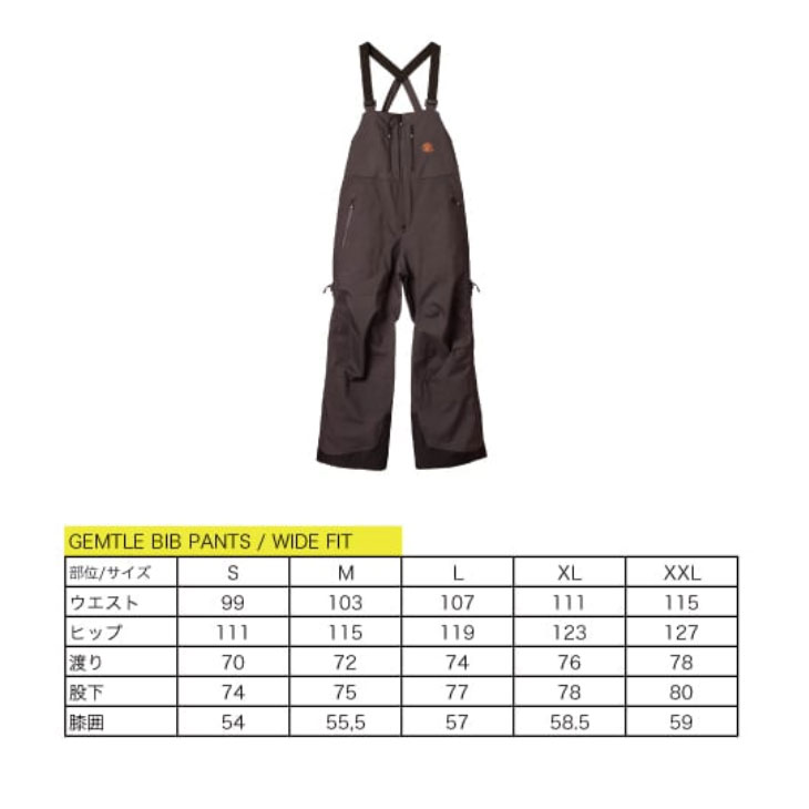 24-25 unfudge snow wear ウエアー GENTLE BIB PANTS ジェントル