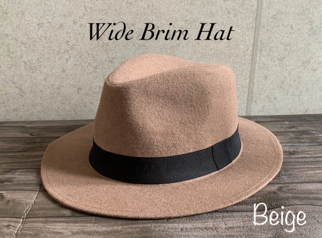 2サイズ展開 帽子 メルトン つば広 中折ハット フェドラハット