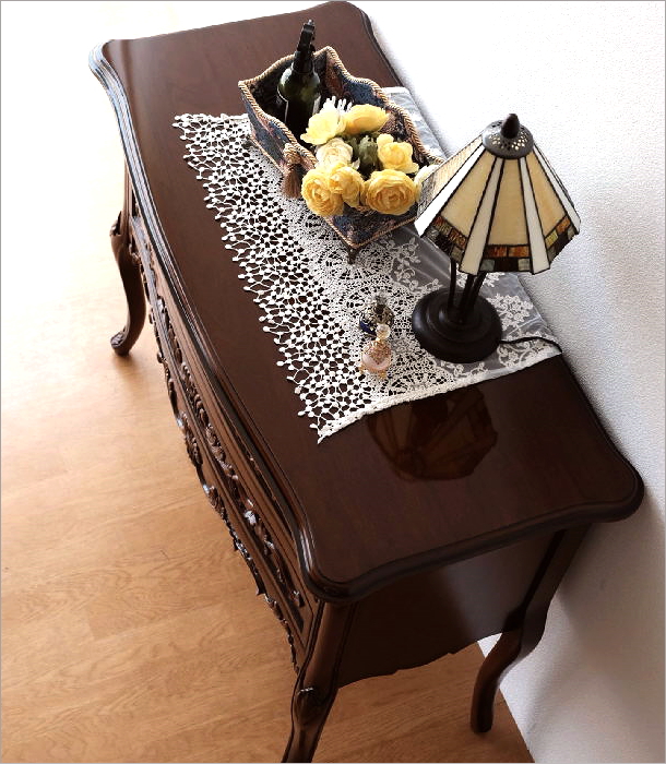 チェスト 猫脚 アンティーク 家具 木製 無垢 玄関 寝室 コンソール