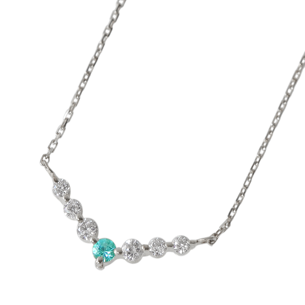 ネックレス V字 希少石 パライバトルマリン ブラジル産オールドマイン