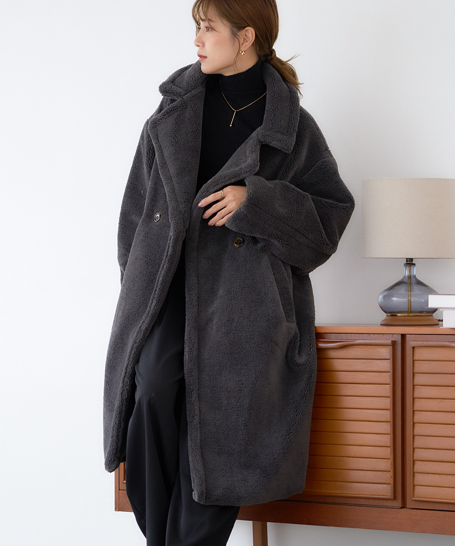 テディボアコート ボアコート レディース ロング ロングコート 冬