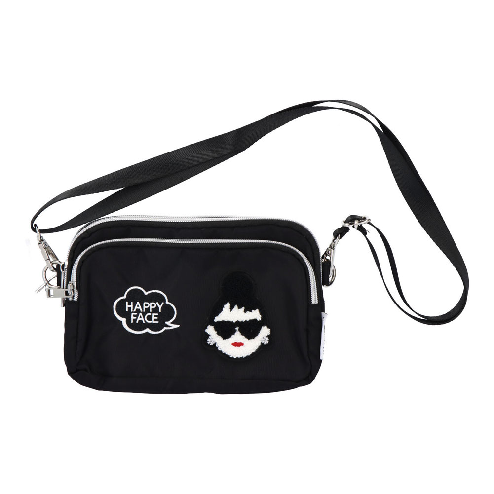 ショルダーバッグ HAPPY FACE EMMA 相良刺繍 お顔 サングラス LADY 撥