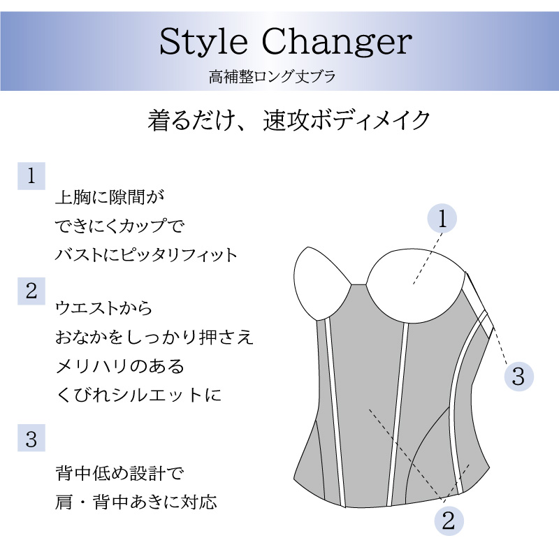 WACOAL（ワコール） スタイルチェンジャー 高補整 ロングブラ BQC300