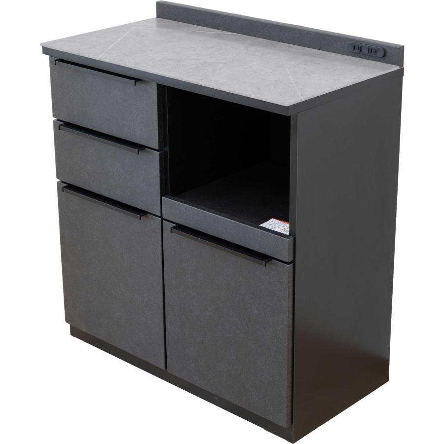 オレゴン 80 セラミックキッチンカウンター 黒 ブラック グレー