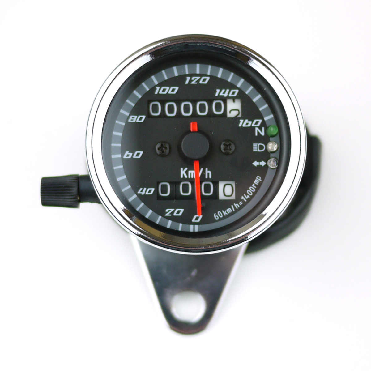 160km/h3連LEDインジケーター付きメーター 黒 ブラック グラス