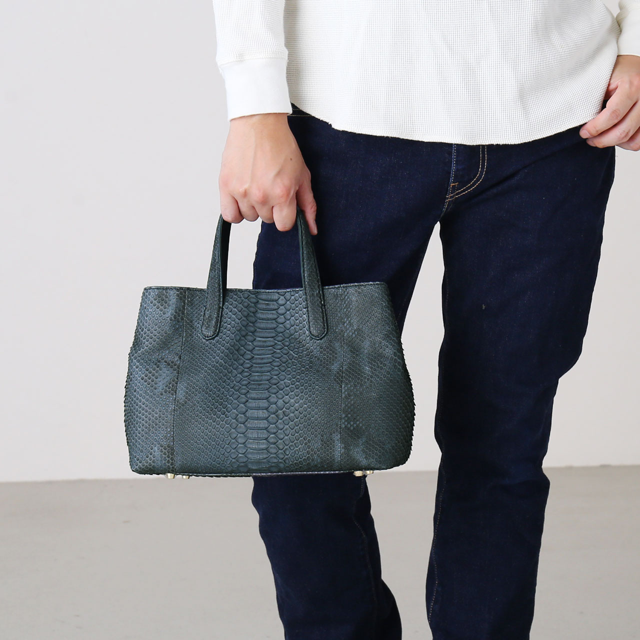 sankyo shokai（三京商会） パイソン トートバッグ メンズ 軽量 軽い