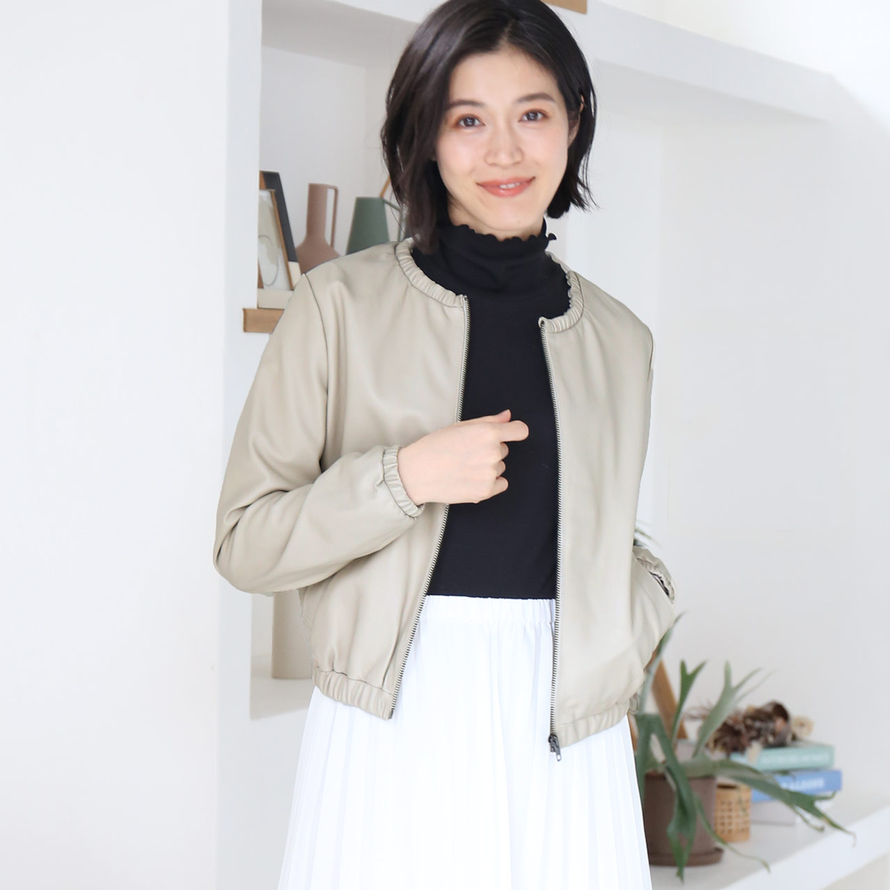 sankyo shokai（三京商会） ラムレザー ジャケット レディース ノー