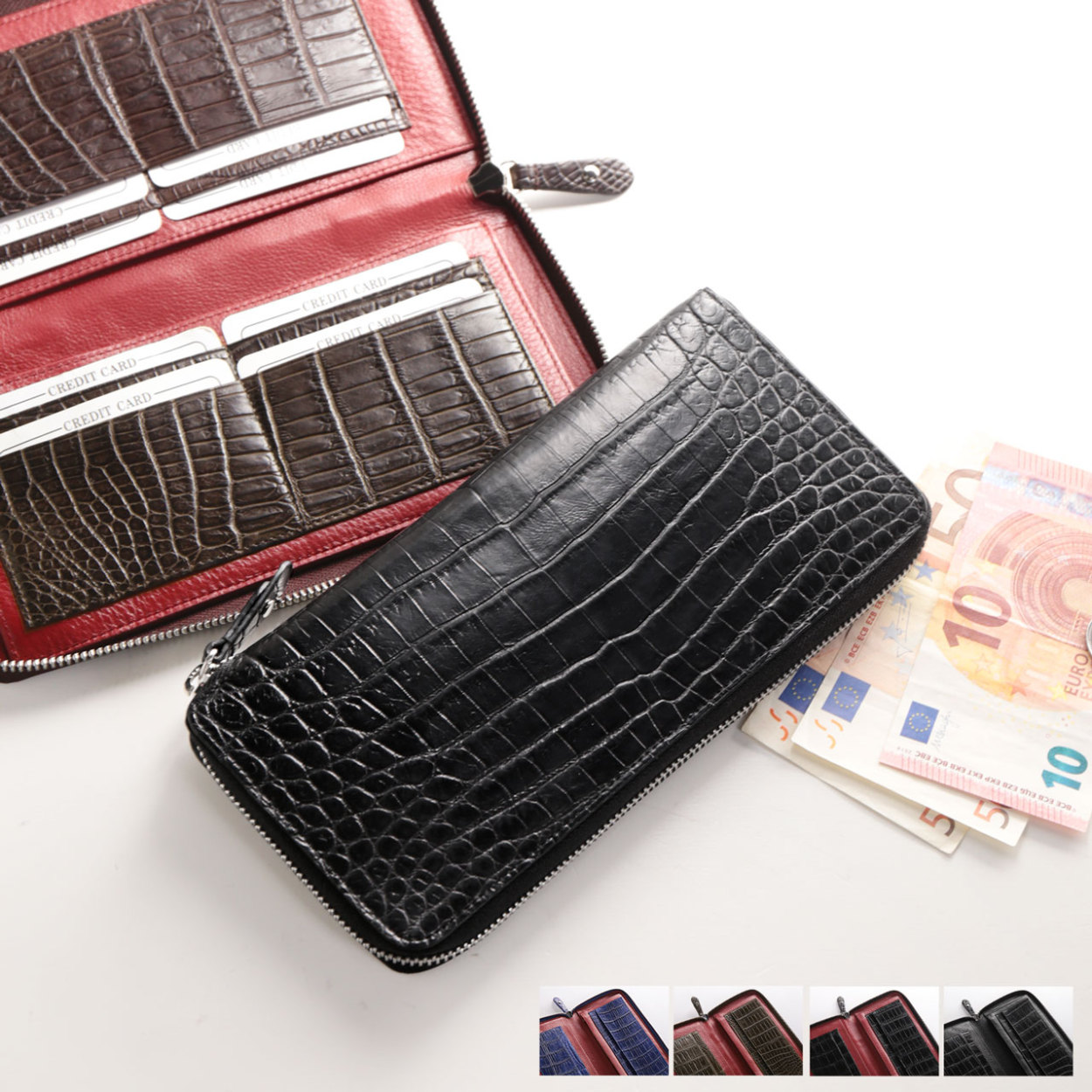 sankyo shokai（三京商会） クロコダイル メンズ 長財布 手帳型