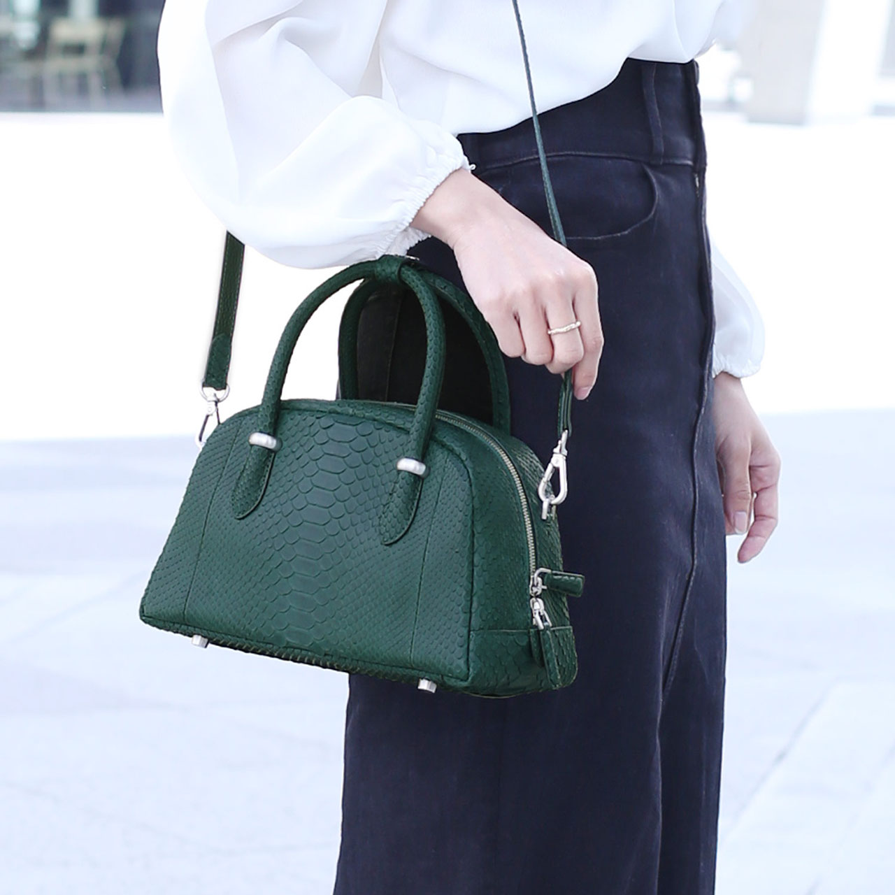 sankyo shokai（三京商会） ダイヤモンド パイソン ハンドバッグ