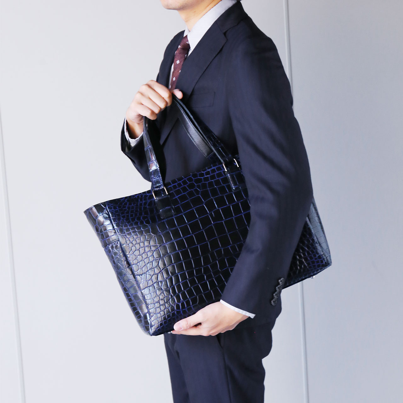 sankyo shokai（三京商会） クロコダイル トートバッグ メンズ 日本製