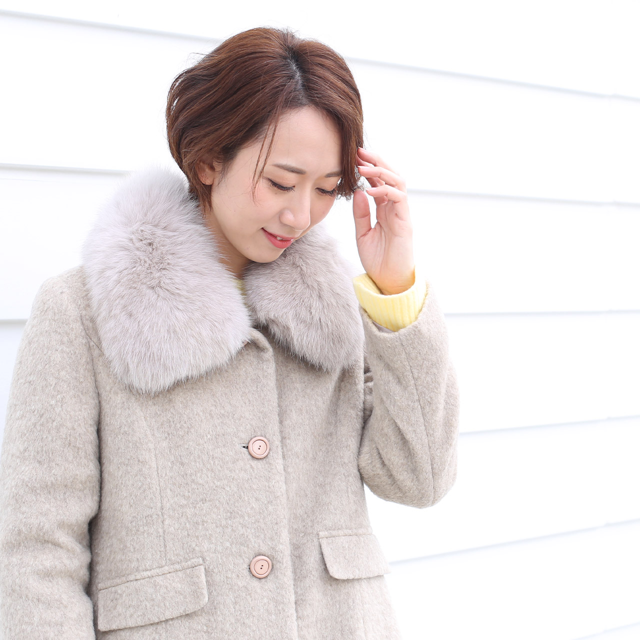 sankyo shokai（三京商会） つけ襟 ファー 長め 63cm レディース