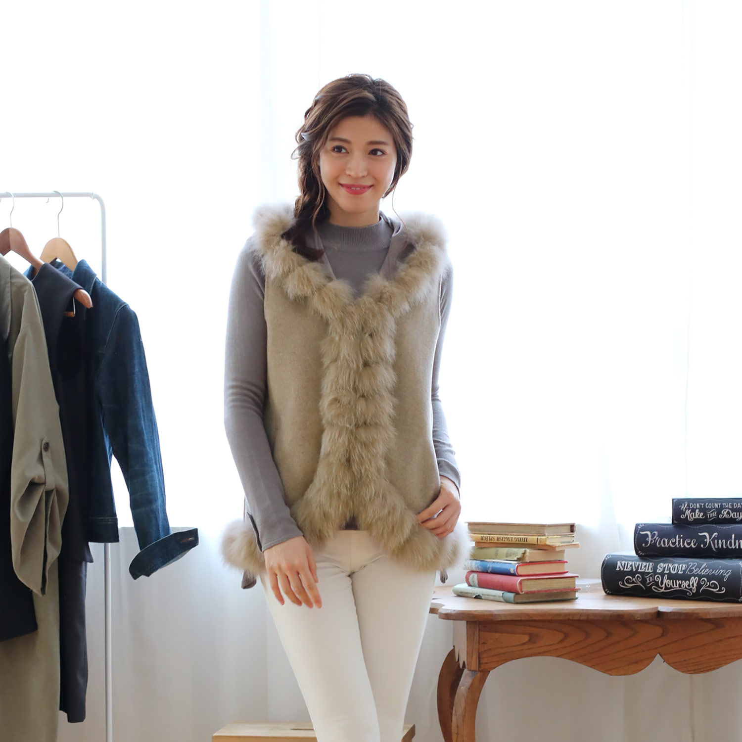 sankyo shokai（三京商会） ［期間限定価格］カシミヤ混/ウール/ファー