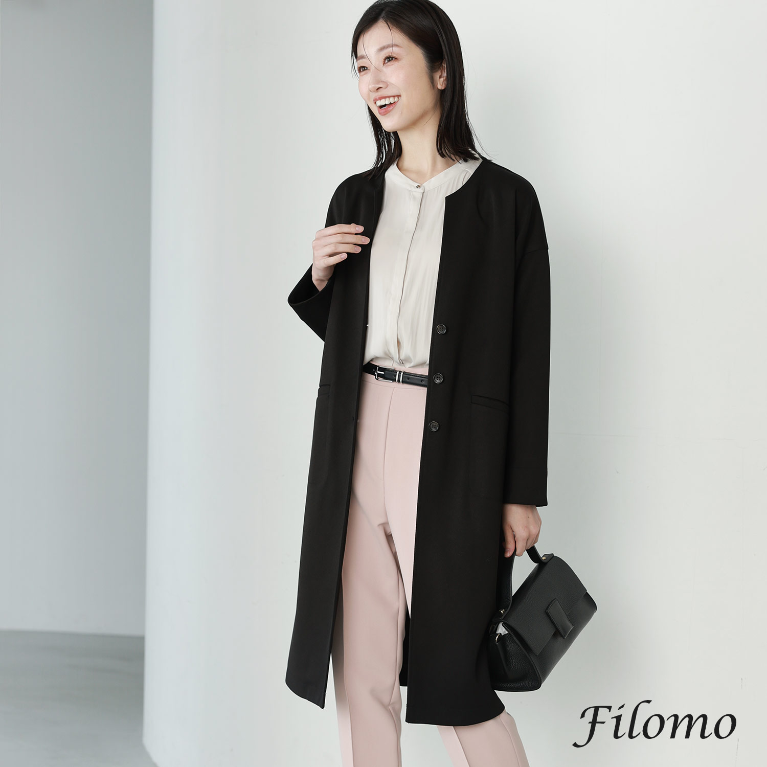 Filomo（フィローモ） [10%offクーポン]ノーカラー ロングコート