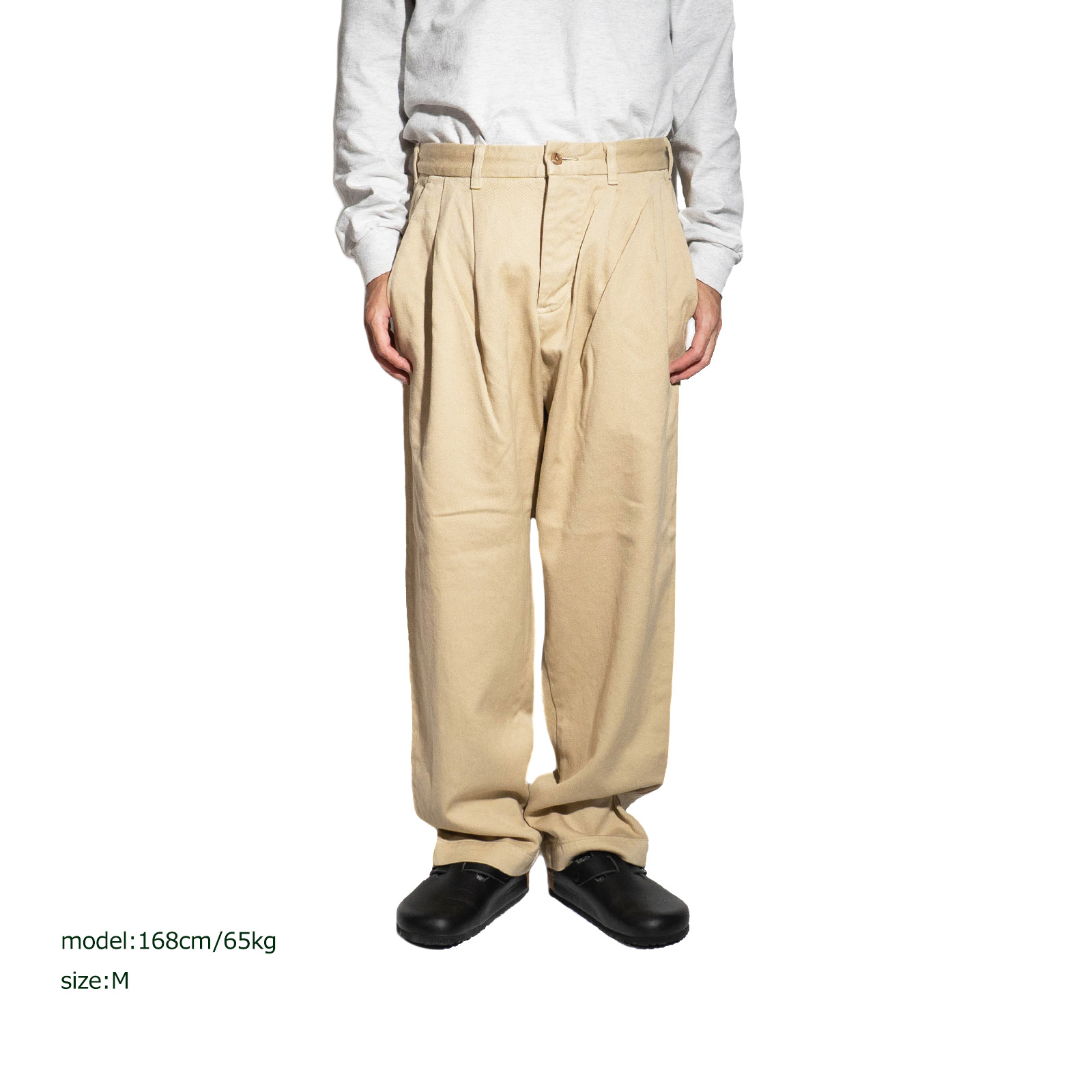 オーセン AUTHEN シルクナイズド チノ トラウザーズ ベージュ AUT