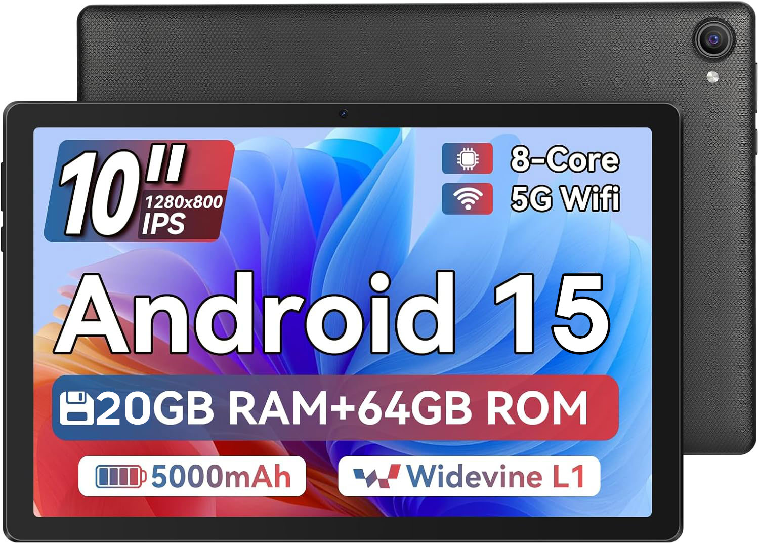 タブレット 10インチ Android 15 Wi-Fiモデル20GB+64GB+1TB拡張