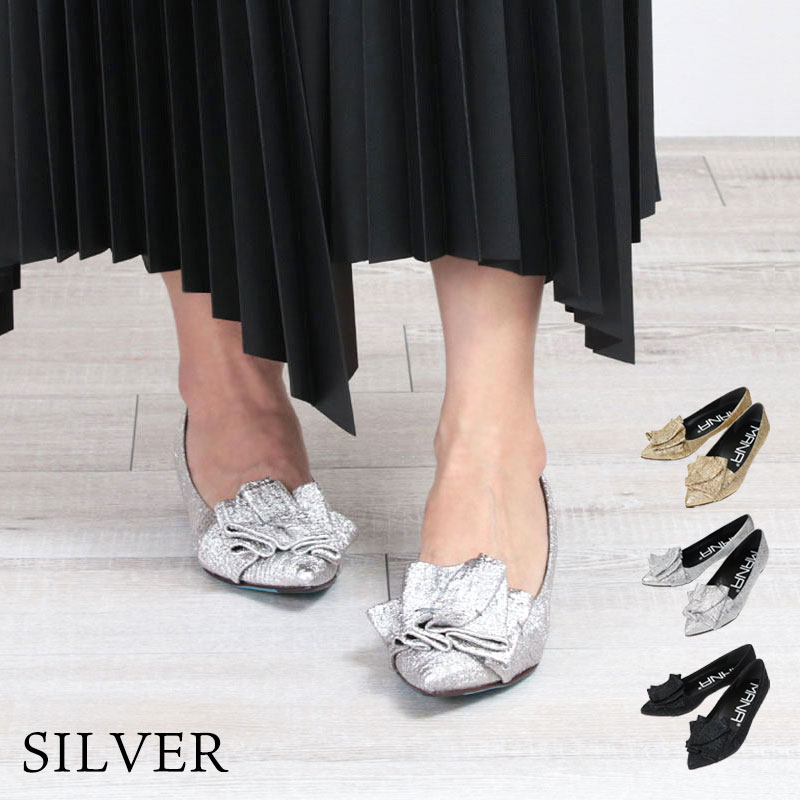 MANA（マナ） パンプス プリーツモチーフパンプス 541174 ローヒール