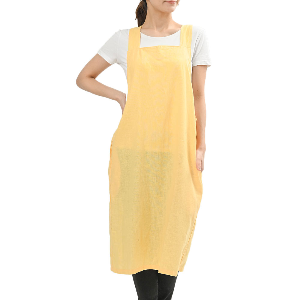 fabrizm エプロン おしゃれ かわいい 保育士 無地 タブリエエプロン 麻