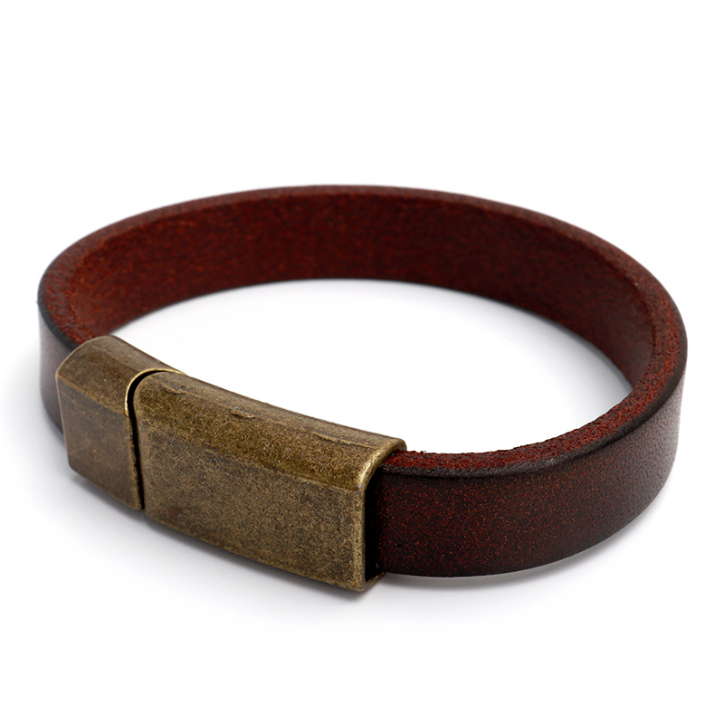 シンプルな本革ブレスレット 3色 2サイズ レザーブレスレット ブラック