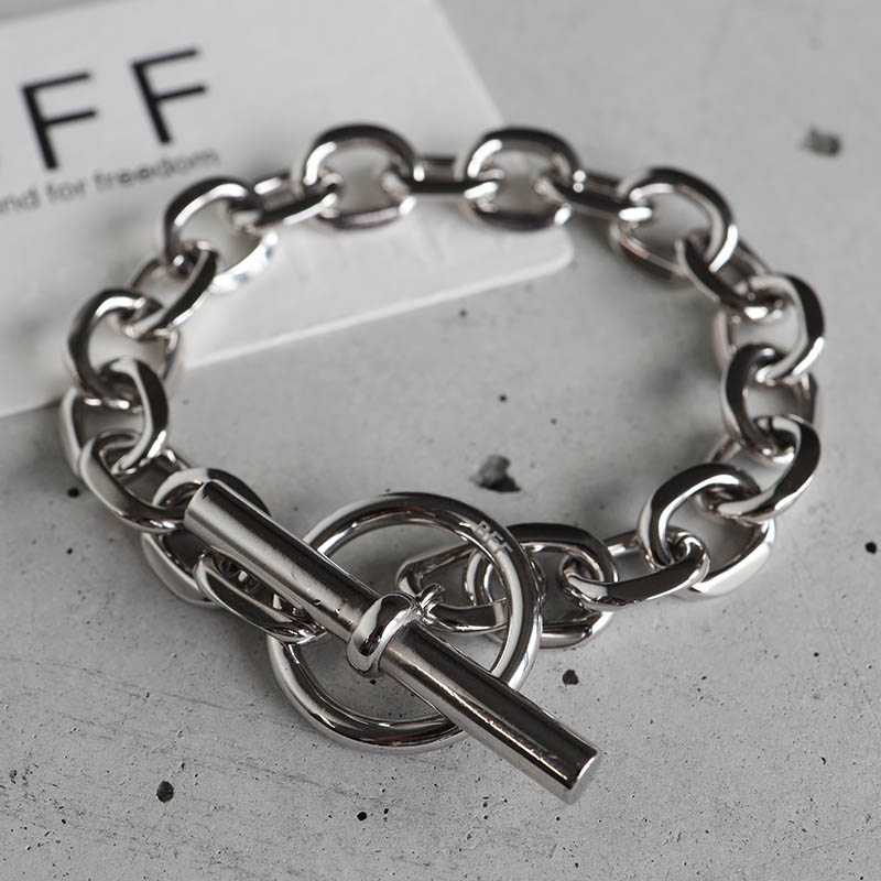 BFF ブランド マンテル チェーンブレスレット 太幅 ワイド シルバー