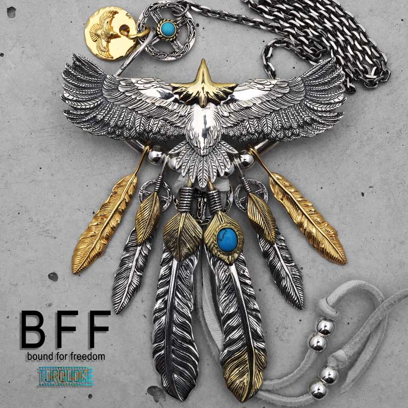 BFF ブランド イーグルネックレス メンズ ネックレス シルバー925 本革