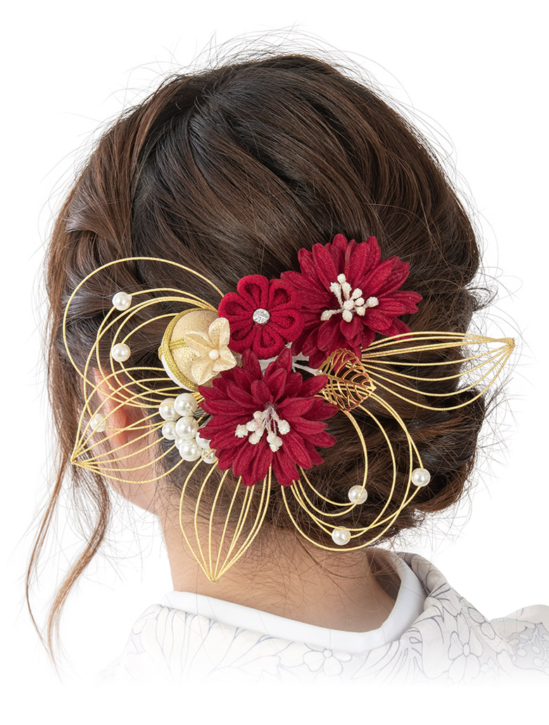 成人式 卒業式 袴 髪飾り ゴールド シルバー 金 銀 赤 白 黒