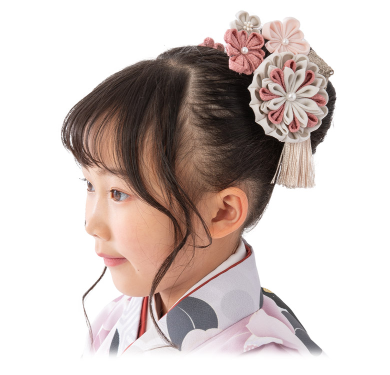 七五三 髪飾り 3歳 5歳 7歳 三歳 五歳 七歳 つまみ細工 レース