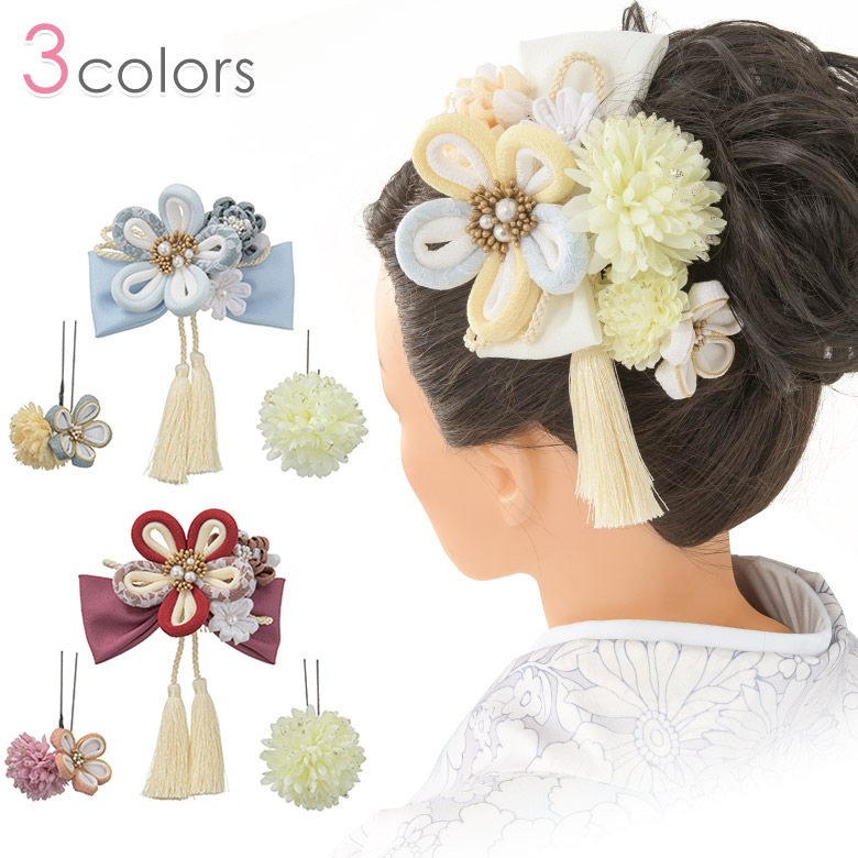 七五三 髪飾り リボン 3歳 5歳 7歳 三歳 五歳 七歳 つまみ細工