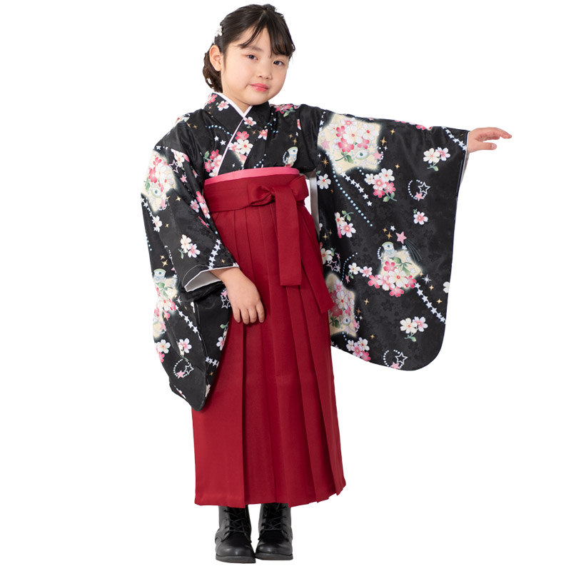 女の子 着物袴セット 卒園式袴 七五三 小紋 着物 5点セット ちょっと訳