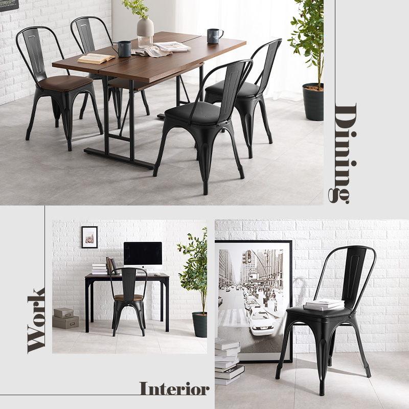 HAGiHARA（萩原） ダイニングチェア 2脚セット 椅子 おしゃれ スチール