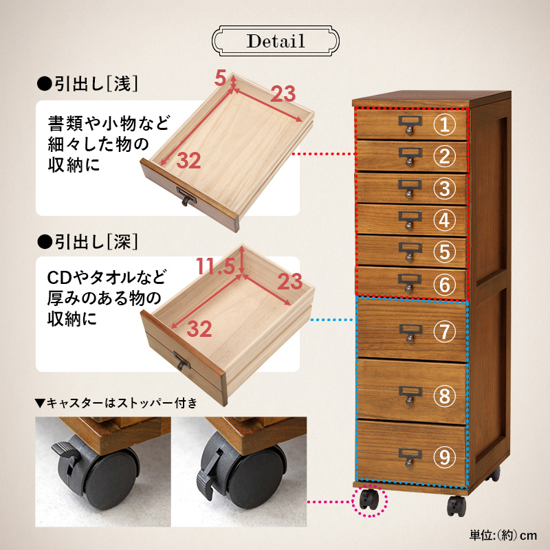 HAGiHARA（萩原） 書類ケース 引き出し 木製 おしゃれ デスクワゴン