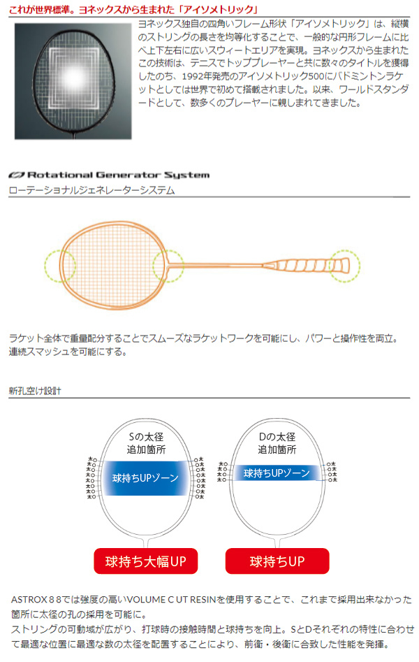 YONEX（ヨネックス） バドミントンラケット アストロクス88Dプロ