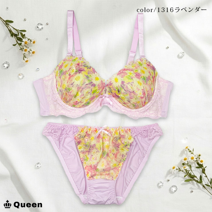 大きいサイズ ブラジャー ショーツセット レディース 下着 D85 D90 D95