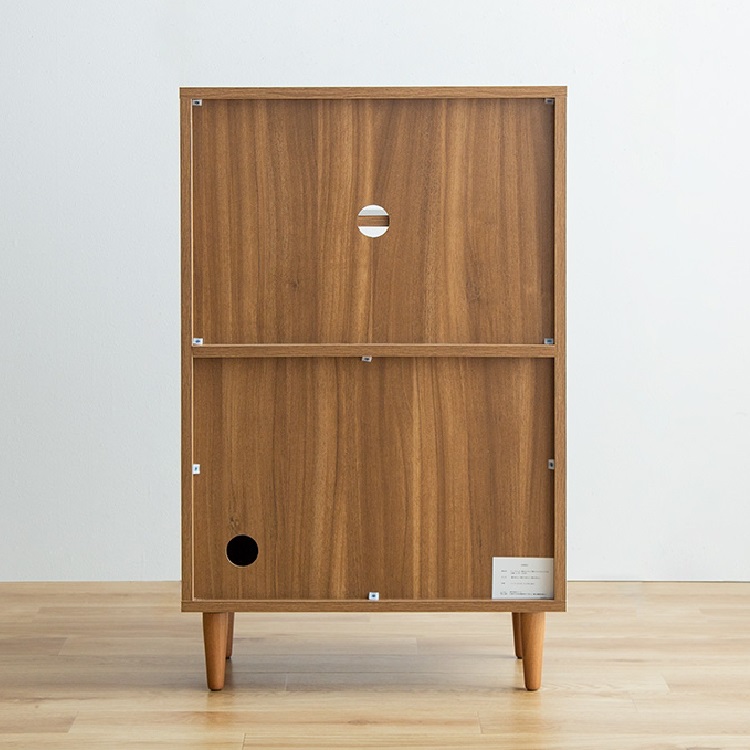 キャビネット 北欧 木製 収納 幅60cm フラップ扉 ナチュラル ブラウン