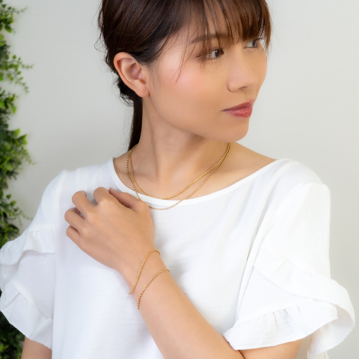 ブレスレット ネックレス 2点セット チェーン レディース メンズ