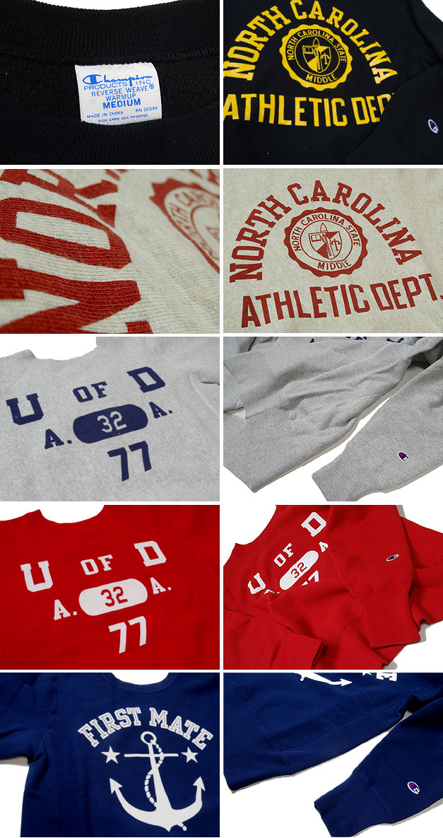 Champion チャンピオン 青タグ リバースウィーブ プリント スウェット