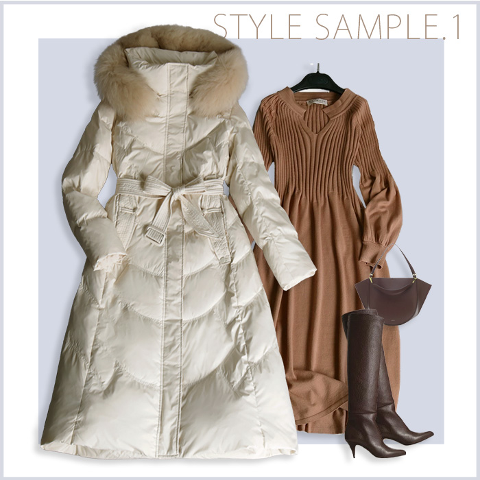 再入荷】 ダウンジャケット レディース ロング 細見え ダウンコート