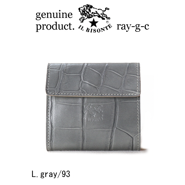 IL BISONTE（イルビゾンテ） 財布 クロコ型押しスクエアウォレット 二