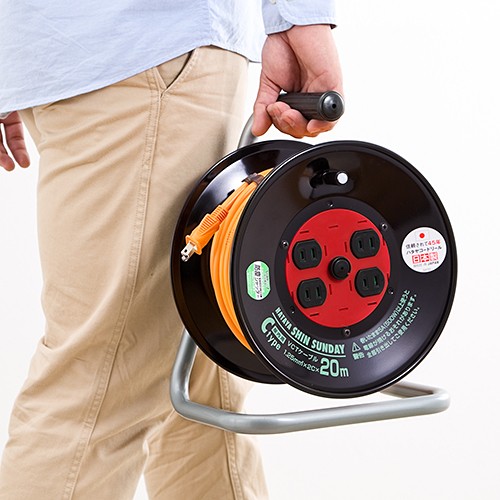 SANWA SUPPLY（サンワサプライ） 電源 コードリール 20m 延長コード 4
