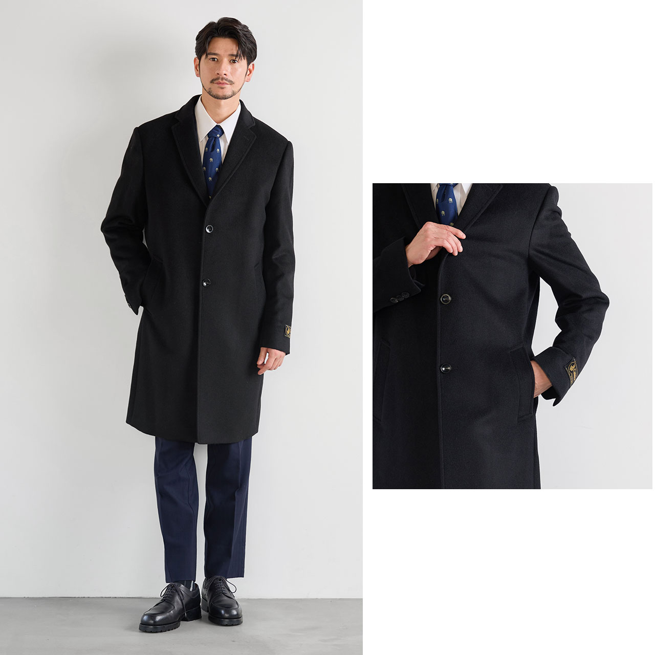 カシミヤ チェスターコート フォーマル チェスター ロング コート