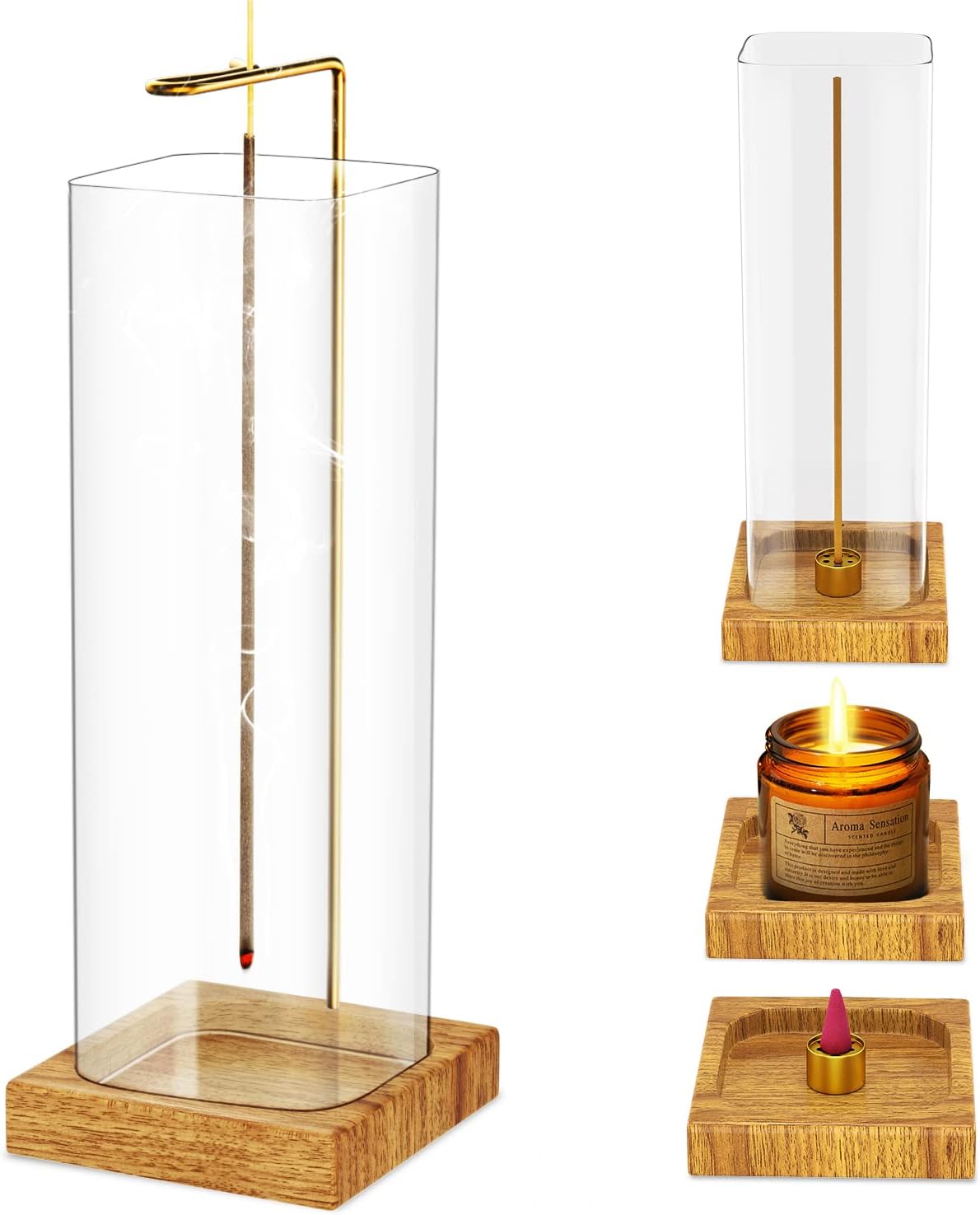 線香立て ガラス お香立て おしゃれ インセンスホルダー アロマ