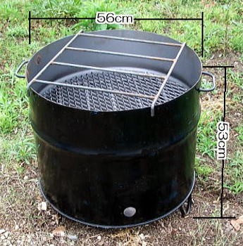 ドラム缶バーベキューコンロ丸型 本体 直径56cm×高さ53cm ドラム缶BBQ