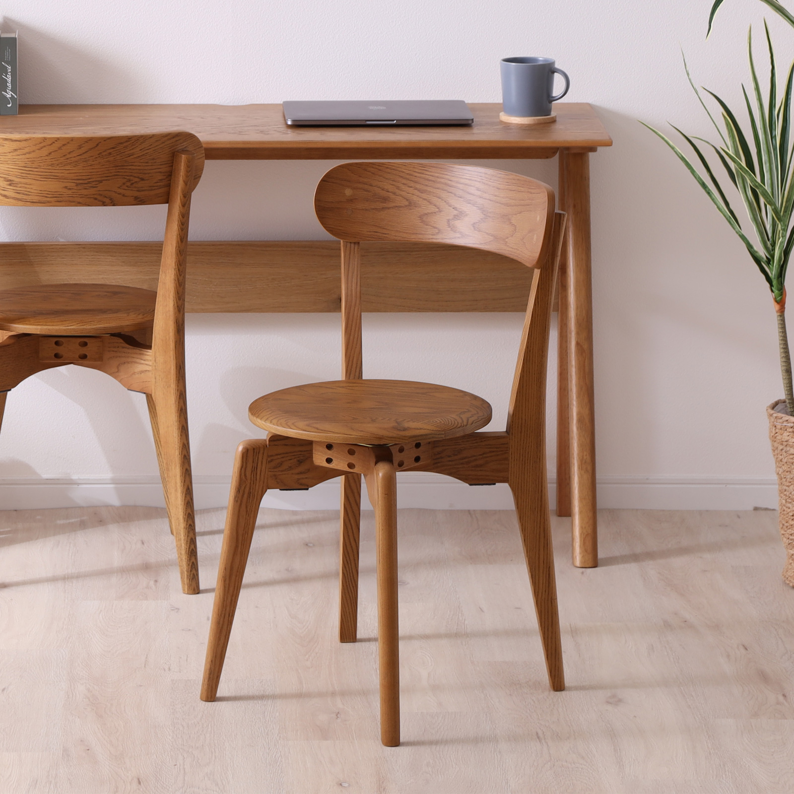 シギヤマ家具工業 ダイニングチェア 2脚セット 回転 北欧 木製 チェア